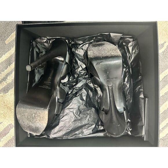 Saint Laurent Tribute 105 leather platform sandals, black, size 37 - Picture 3 of 5